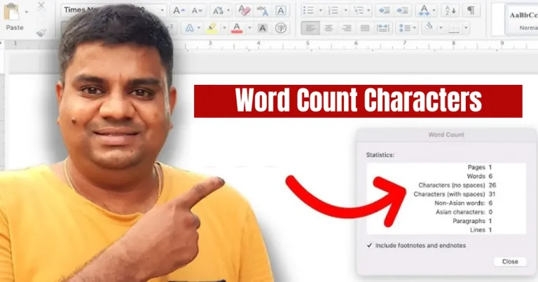 word count characters